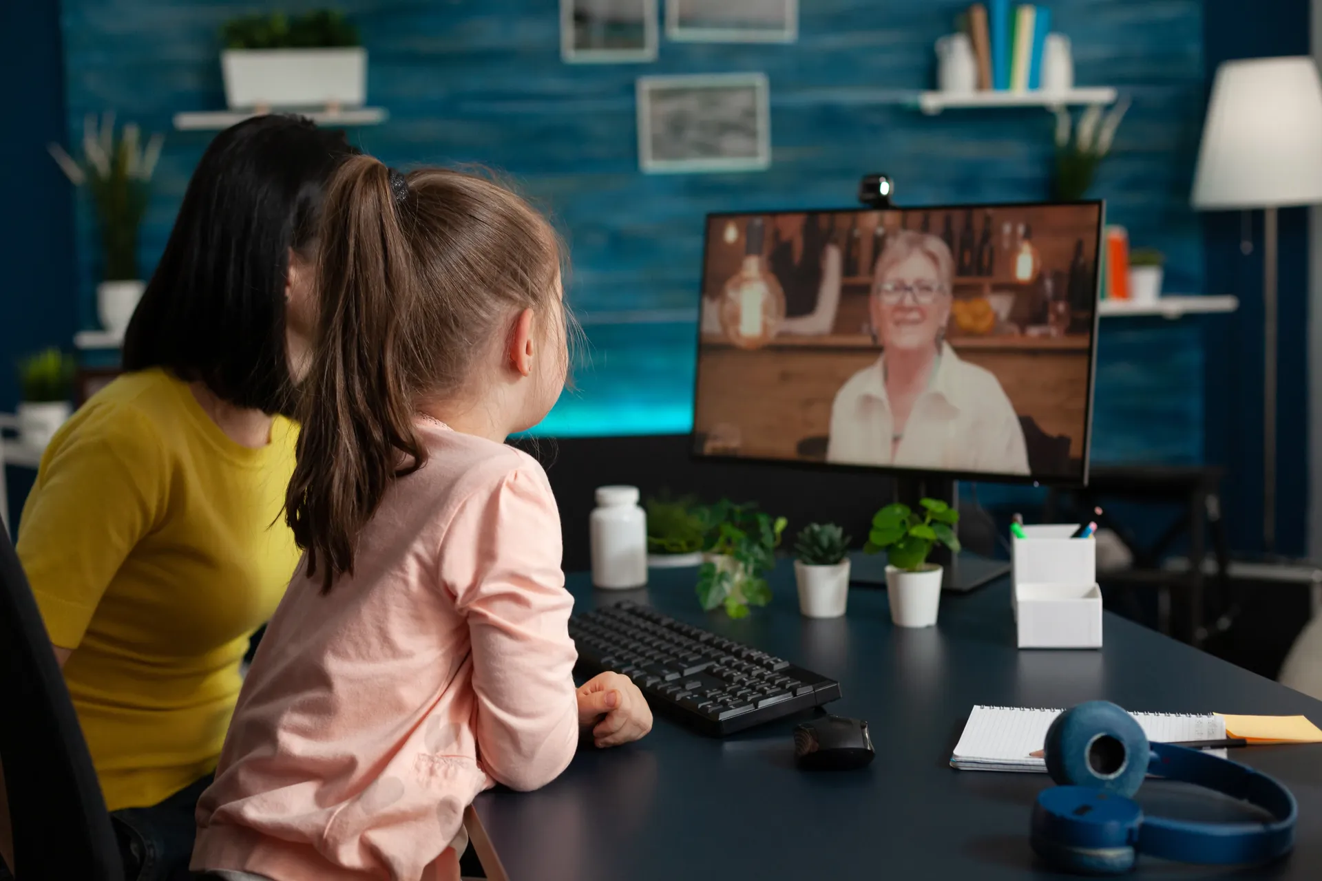 Hybrid therapy model showing both in-person and virtual sessions