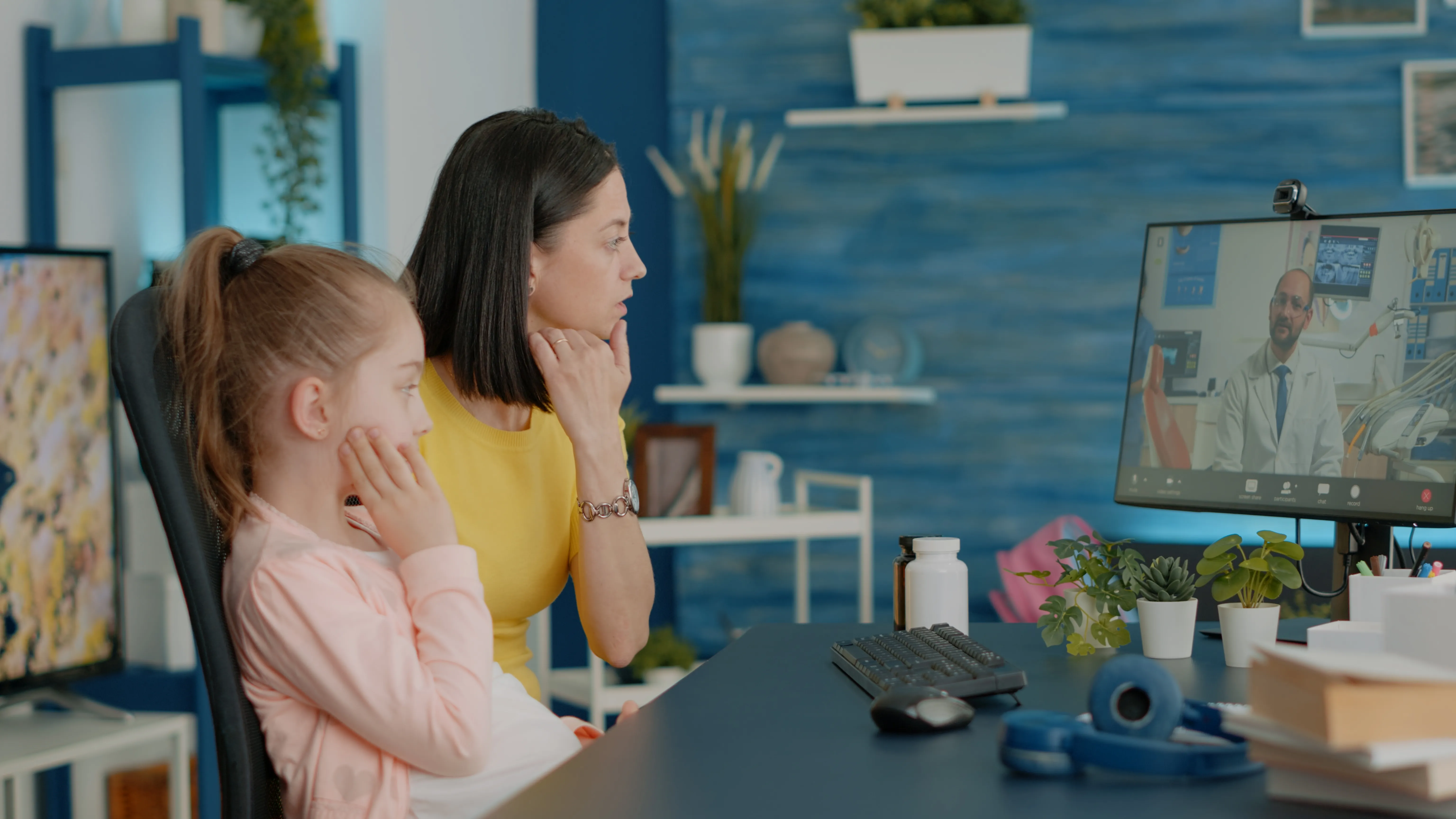 Speech therapist conducting virtual therapy session